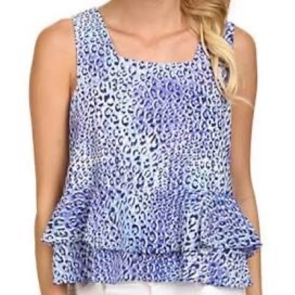 Rebecca Taylor Tops - Rebecca Taylor Silk Leo Fever Ruffle Crop Top NWT